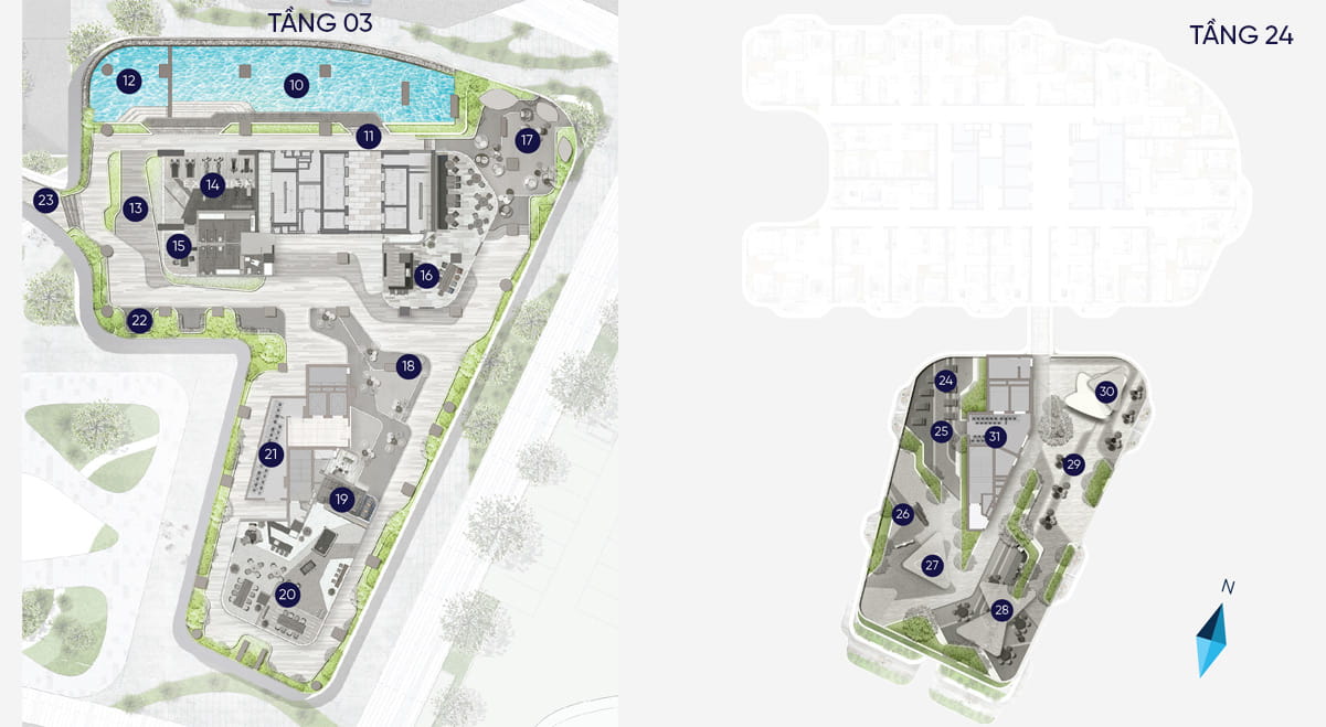 Mặt bằng tầng 3 - 24 Block Sol